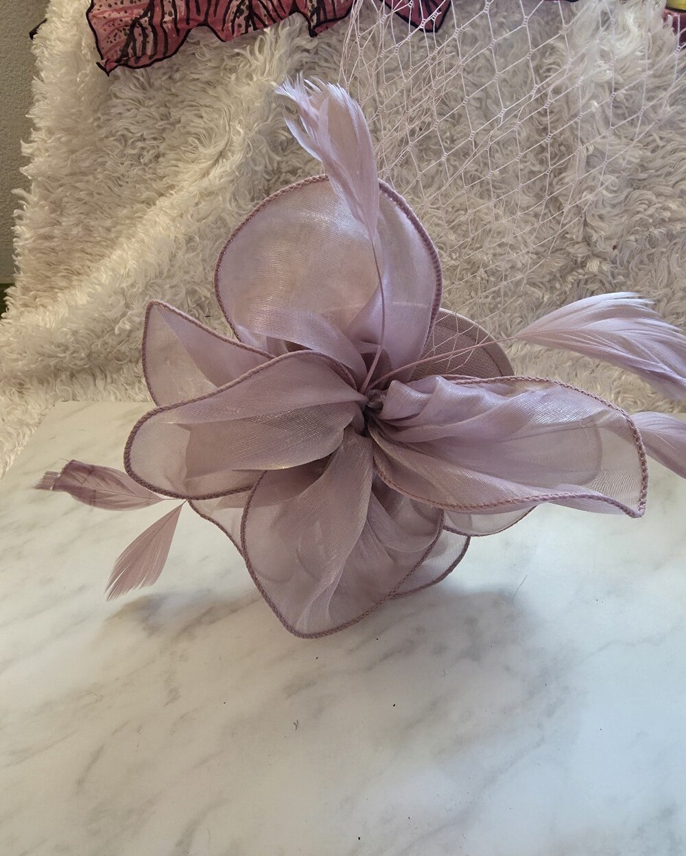 Lavender/Blush Floral Fascinator Headpiece - Women Accessories
